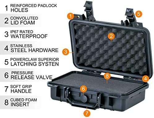 MEIJIA Portable All Weather Waterproof Protective Hard Case, Small Camera Case,Dry Case with Customizable Foam,Fit Use of Drones, Camera,Equipments, 11.65 ”x8.35”x3.78” - Image 5