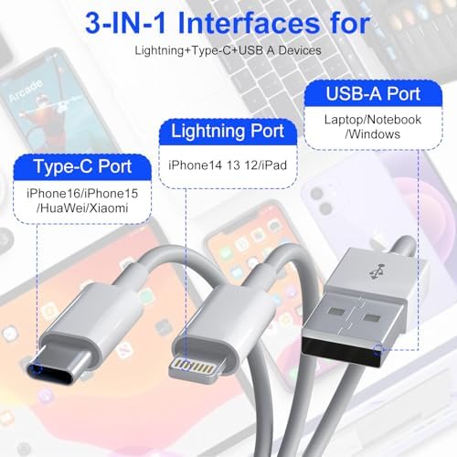 Memory Stick Pro Duo Adapter - 4 in 1 SD/TF/MS/XD Card Reader Digital Camera Adapter for Sony Cybershot SD Card, Lightning/USB-C/USB-A XD-Picture-Card Reader for iPhone 16/15/14/iPad/PC/Android/MAC - Image 3