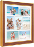 Suede 13.5x15.5 Picture Frame Display 7 Opening 4x6 Picture Frames Collage Wall Decor with Mat,Multi Photo Frame for Plexiglass,Wall Decor,1Pack,Brown by AnoziebyProductsunder