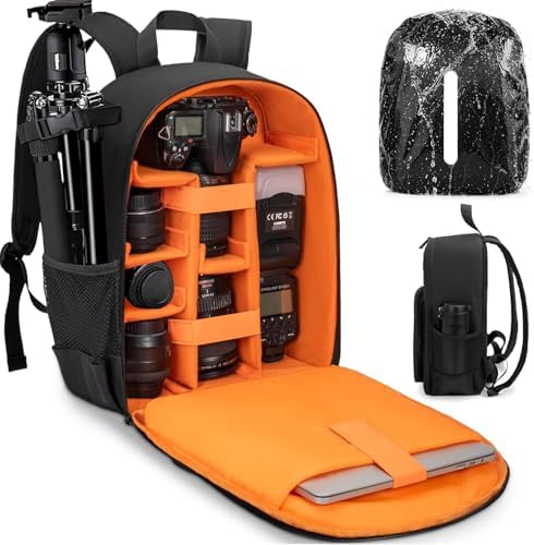Camera Backpack for Photographers, DSLR Camera Bag with Rain Cover by Unknown
