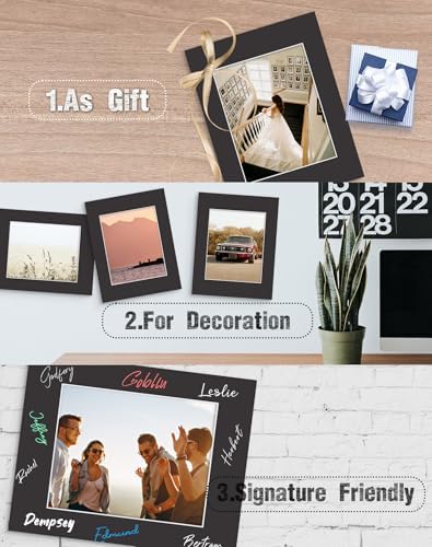 Golden State Art, 10 Pack 11x14 Slip-in Photo Mats Kits for 8x10 Photos, Pre-Pasted Backing Boards, Acid-Free, 8-Ply Thick Cardboard Frames, with Clear Storage Bags (Matte Black) - Image 5