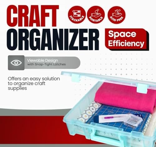 ArtBin 6955AA Super Satchel 1-Compartment Box, Art & Craft Organizer, Translucent Aqua (Pack of 3) - Image 3