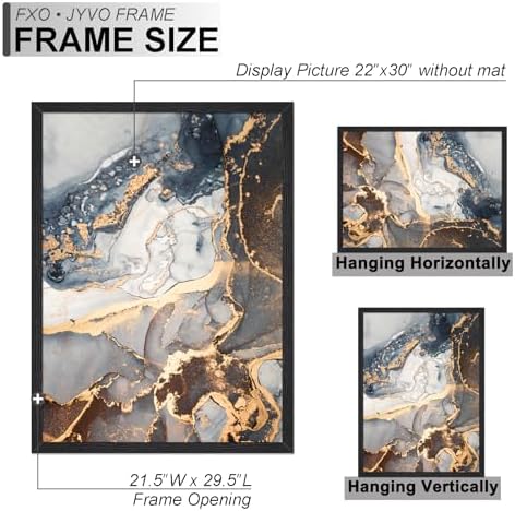 Fxojyvo 22x30 Picture Frame Black Engineered Wood Wall Hanging - Image 4