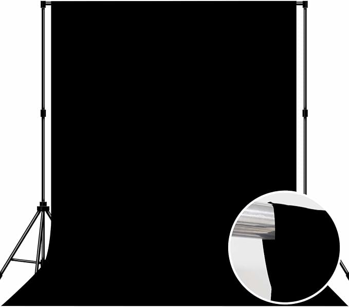 Black Photo Backdrop Professional Photography Background Cloth 6x9ft | Seamless Design eliminates Wrinkle Portrait Photography Wedding Dark Theme Decorations - Image 2