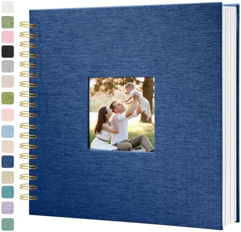 8 x 8 Inch Scrapbook Photo Album Linen Cover Hardcover Kraft Memory Book by Unknown