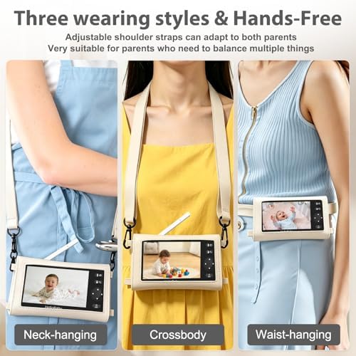 HelloBaby 5" Sleek Gray-White Baby Monitor Case - Compatible with HB6550 Monitor, Waterproof-Resistant Gray-White Travel Case with Strap - Scratch-Resistant Storage for On-the-Go Monitoring - Image 2