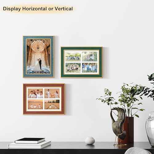 Suede 9x13 Picture Frame Display 4 Opening Picture Frames Collage 4x6 Wall Decor with Mat,Multi Photo Frame for Plexiglass,Wall Decor,1Pack,Blue - Image 6