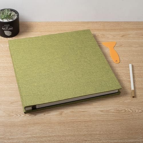 Large Photo Album Self Adhesive Scrapbook Album for 4×6 5×7 8×10 Pictures DIY Magnetic Linen Cover Album 60 Pages for Family Wedding Gifts with Metal Pen and Plastic Board - Image 6