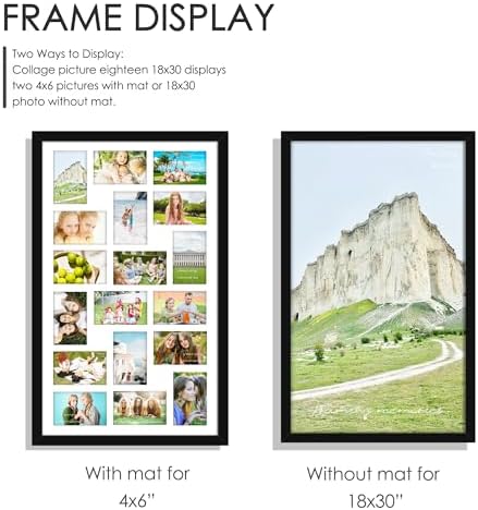 DUENPY 18x30 Collage Frame For 18 4x6 Photos Black - Image 4