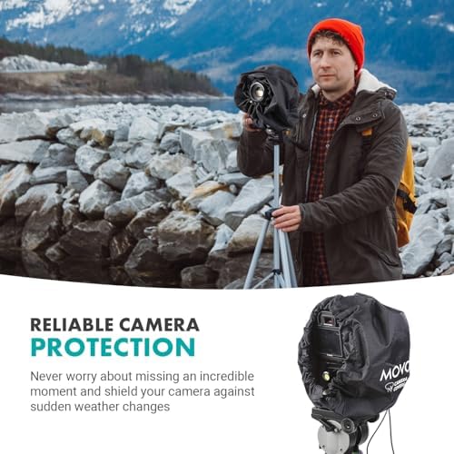 Movo CRC11 Camera Rain Coat Rain Cover for DSLR Cameras and Mirrorless Cameras and Lens (Junior Size: 11" x 14.5") - Image 2