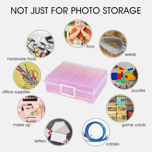 4" x 6" Plastic Photo Storage Case with 16 Inner Pink Small Boxes - Image 3