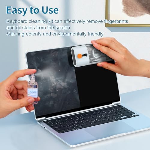 Keyboard Cleaner Laptop Cleaning Kit - 12 in 1 Computer Tech Cleaning Brush, Electronic Screen Cleaner with Multi-Function Cleaning Pen for MacBook, Tablet, iPhone, Earbuds, Camera, Lens - Image 3