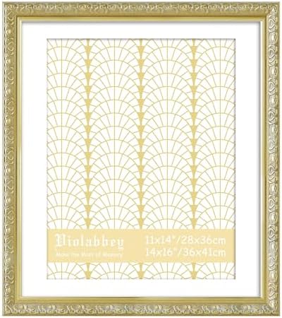 VIOLABBEY 14x16 Picture Frame Gold, Ornate Vintage Photo Frame by violabbey