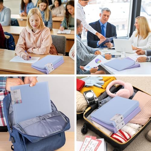 2Pcs Binder with Plastic Sleeves，A4 Art Portfolio Display 120 Pages, Portfolio Folder for Certificate Binder Organizer - Image 7