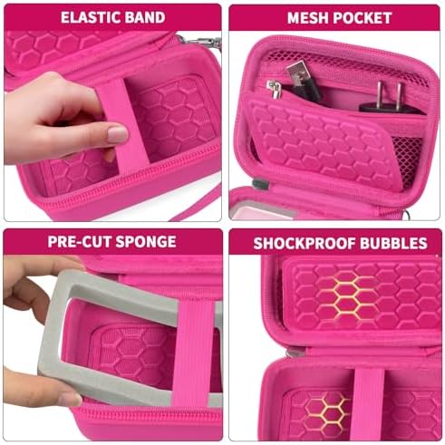 Comecase Digital Camera Case for Kodak PIXPRO FZ45 FZ55&CAMKORY, Rose Red - Image 3