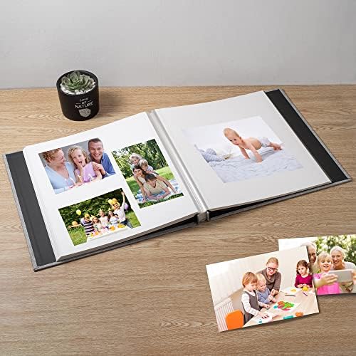 Large Photo Album Self Adhesive Scrapbook Album for 4×6 8×10 Pictures DIY Magnetic Linen Cover Album 40 Pages for Family Wedding Gifts with Metal Pen and Plastic Board - Image 3