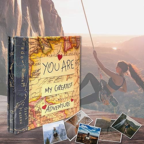 Holoary Self Adhesive Page Photo Album with Metallic Pen Magnetic Self-Stick Scrapbook for 3x5 4x6 5x7 6x8 8x10 Hand Made DIY 40 pages Albums, Printed Kraft Paper Cover Old Map Adventure Memory Book - Image 6