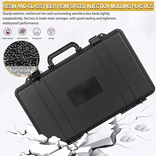 Protective Hard Case Shockproof Water-resistant with Customized DIY Foam Insert fit for Camera, etc, 20.5 X 13.5 X 5.5-Inch - Image 7