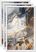 Fxojyvo 14x22 Picture Frame Set of 3 White Engineered Wood Wall Hanging by Fxojyvo