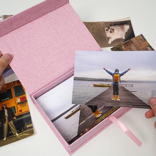 5x7 Photo Storage Box, Premium Linen Memory Box for Photos, Pictures, Certificates, Scrapbooking Supplies & Jewelry - Portable, Stackable Organizer for Home, Crafters & Collectors - Image 5