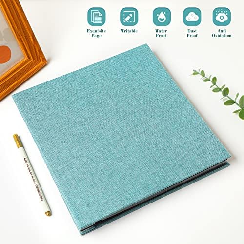 Spbapr Large Photo Album Self Adhesive Linen Cover Magnetic Scrapbook Album DIY Scrap Book 40 Black Sticky Pages for 3x5 4x6 5x7 8x10 Pictures with A Metal Pen - Image 2
