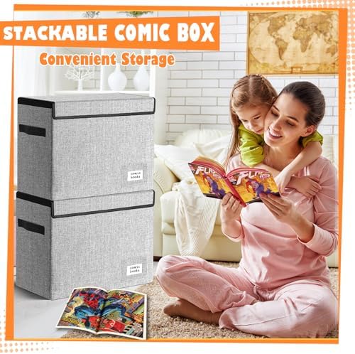 Leffis 2 Pack Comic Book Storage, Comic Book Box 15.5" X 7.5" X 11.3" - Image 4