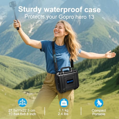 Lekufee Waterproof Hard Case Compatible with Gopro Hero 13/12/11/10/9/8,Mission 1 Pro,LIT Hero,Hero 4K,Media Mod/Gopro Volta/Creator Edition/Action Camera and Accessories(Case Only) - Image 4