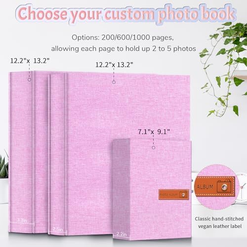 Popotop 4x6 Photo Album 200 Pictures, Linen Hardcover, Reinforced Spine - Image 3