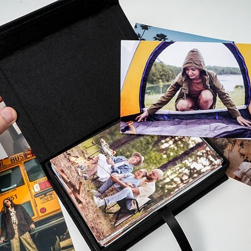 4x6 Photo Storage Box, Premium Linen Memory Box for Photos, Pictures, Certificates, Scrapbooking Supplies & Jewelry - Portable, Stackable Organizer for Home, Crafters & Collectors - Image 5