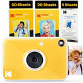 Kodak Printomatic+ Full Color Instant Print Digital Camera (Yellow) 75 Sheets Bundle, 10MP, RGB LED Indicator, Prints On Zink 2x3 Sticky-Back Photo Paper by Unknown
