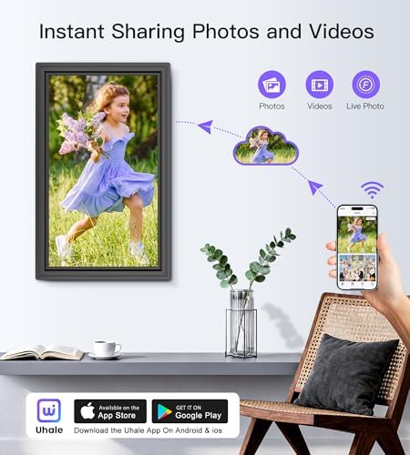 64GB Uhale 15.6" Digital Picture Frame, Large WiFi Electronic Photo Frames 1920 x 1080 IPS FHD Touch Screen, Share Photos and Videos Anywhere, Support SD/USB, Best Gifts for Parents and Grandparents - Image 2