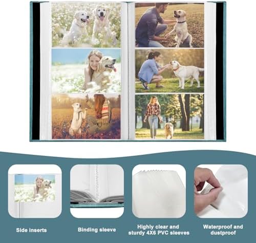 Photo Album 4x6 with 420 Pockets, Slip-in Picture Albums, Linen Cover Memory Book with Front Window, Black Page Vertical Photo Book for Wedding, Family, Anniversare, Baby, Vacation(Sky Blue) - Image 3