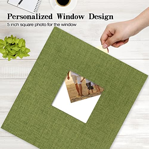 potricher Photo Album 4x6 Pictures, 600 Pockets, Linen Cover, Green - Image 2