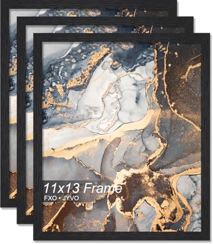 Fxojyvo 11x13 Picture Frame Set of 3 Black Engineered Wood Wall Hanging by Fxojyvo