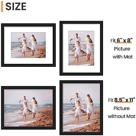 upsimples 8.5 by 11 Picture Frame, Gallery Wall Frames Set of 5, Black - Image 5