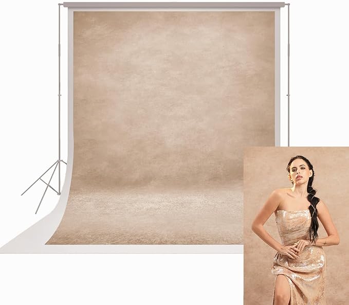 UrcTepics 8x16ft Beige Abstract Textured Professional Photography Backdrop Fabric for Studio, Portraits, Headshot, Event. by UrcTepics