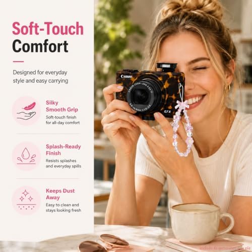 Camera Case for Canon G7X Mark III, Silicone Cover with Lens Cap - Image 4