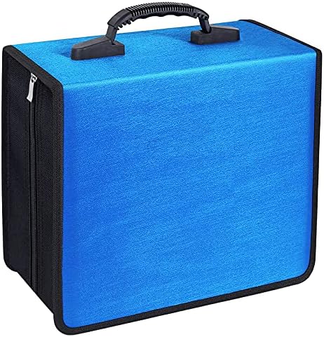 CD/DVD Portable Storage Binder with Handle, 400‑Capacity,(Blue) by Bivisen