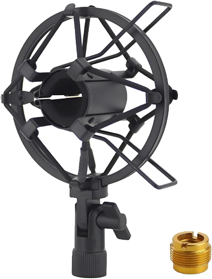 28-35mm Microphone Shock Mount Anti Vibration Mic Suspension Mount Aluminum Alloy Condenser Microphones Holder Clip with Metal Screw Adapter Isolation Absorber Studio by Unknown
