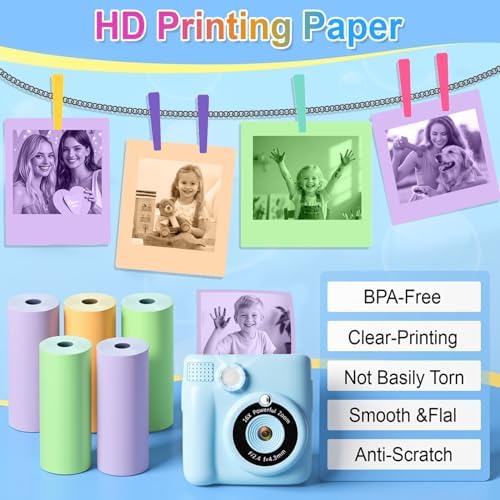 18 Rolls Kids Camera Paper Roll Refill Compatible with Most Instant Print Cameras for Kids BPA Free （2.24"x0.98" ） - Image 6
