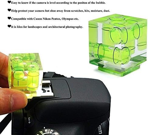 Camera Level Hot Shoe Level Hot Shoe Bubble Cover Combo Pack 3 Axis 2 Axis 1Axis Compatible with Nikon, Olympus, Pentax Digital and Film Cameras-4 Packs - Image 2