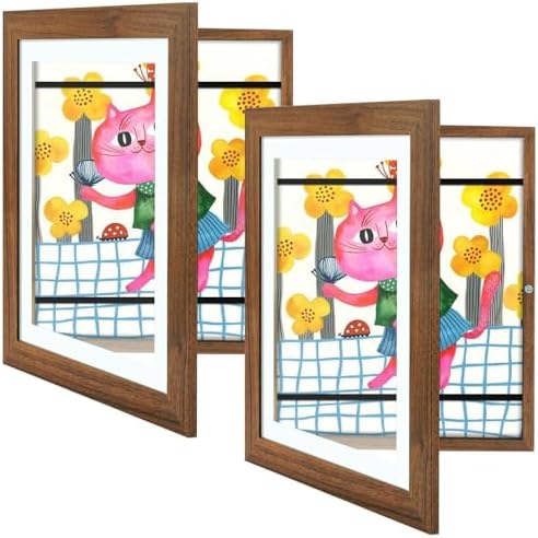 2 Pack 10x12.5 Front-Opening Kids Artwork Frames Changeable (Ecru) by GoldenStateArt