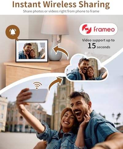 Frameo 10.1 Inch Digital Picture Frame，WiFi Electronic Frame，1280 * 800IPS HD Touch Screen， Smart Digital Photo Frame,32GB Storage, Wall Mountable, Share Instantly, Birthday Gifts for Women, Mom - Image 2
