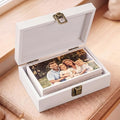 SiliFine Small Wooden Photo Storage Box Keepsake Box, White by SiliFine
