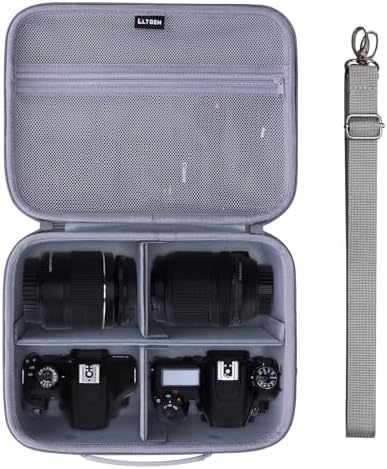 Medium Camera Case Bag for Canon/Sony/Nikon Camera and Multiple Lens Gray by LTGEM