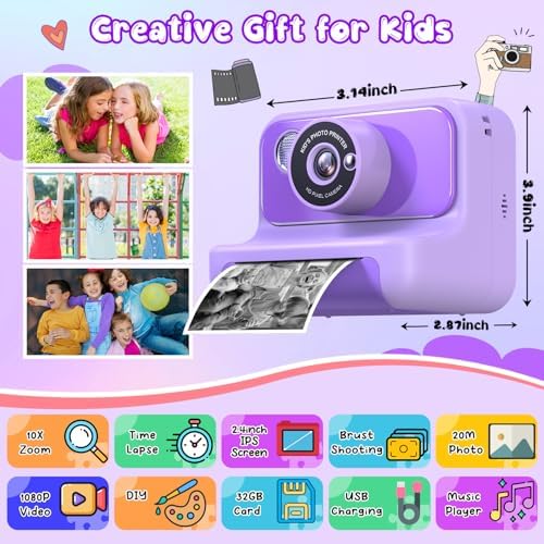 Kids Camera Instant Print, Christmas Birthday Gifts for Girls and Boys - Image 2