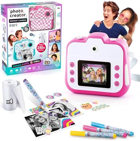 Photo Creator 3-in-1 Instant Camera for Kids – Pink; Camera, Instant Printer & Photo Booth with Fun Frames & Filters - Image 4