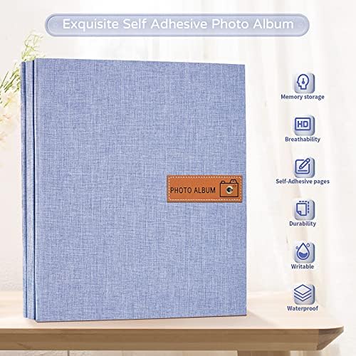 Popotop Large Photo Album Self Adhesive 4x6 5x7 8x10 Scrapbook Album DIY Picture Book,Gifts for Mom,Family Baby and Wedding,with Metal Pen and Plastic Board - Image 2