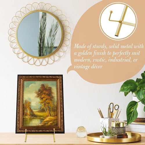Leinuosen 1 Pcs Metal Tabletop Easel Stand, Tripod Display, Gold - Image 4