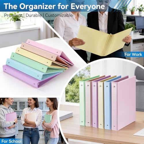 SUIN 1-inch 3 Ring Binder with 2 Interior Pockets, 1''Durable Binders Holds US Letter Size 8.5'' x 11'' Paper - Versatile Binders for Office, Home, and School Use, 6 Pack Brush Finish - Image 7
